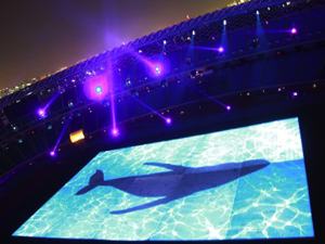 2009世運開幕巨幅投影實景首度公佈 虛擬舞台鋪陳精采表演 投影面積超過京奧